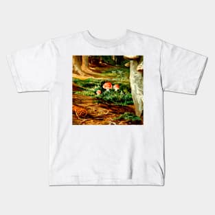 Three Magic Mushrooms in the Enchanted Forest Kids T-Shirt